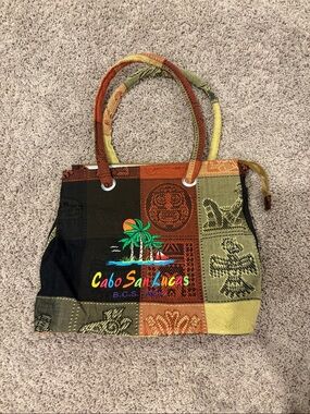 Multicolor Patchwork Canvas Tote